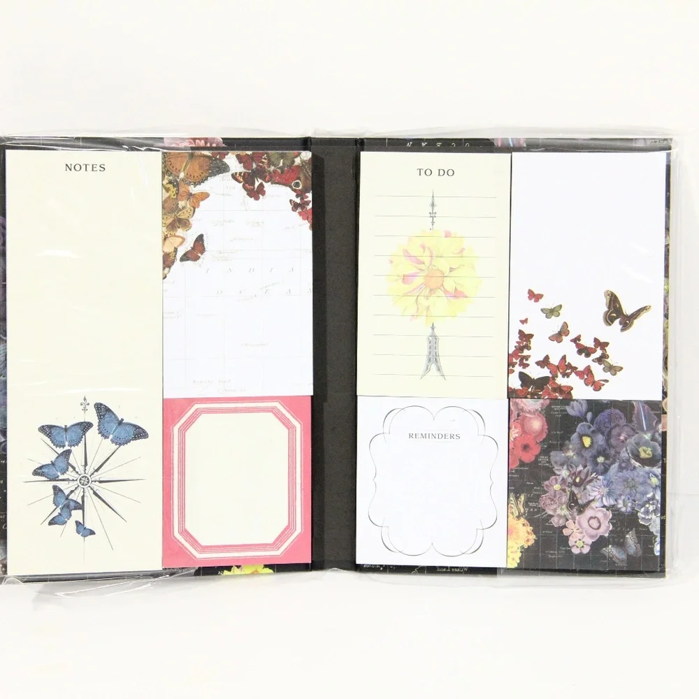Galison Sticky Note Set NEW Stationery Gift Butterflies Colorful Flowers